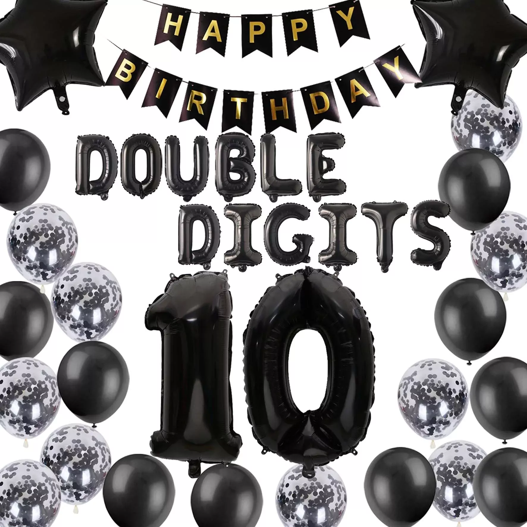 10Th Birthday Decorations For Boys, Double Digits 10Th Birthday Decora