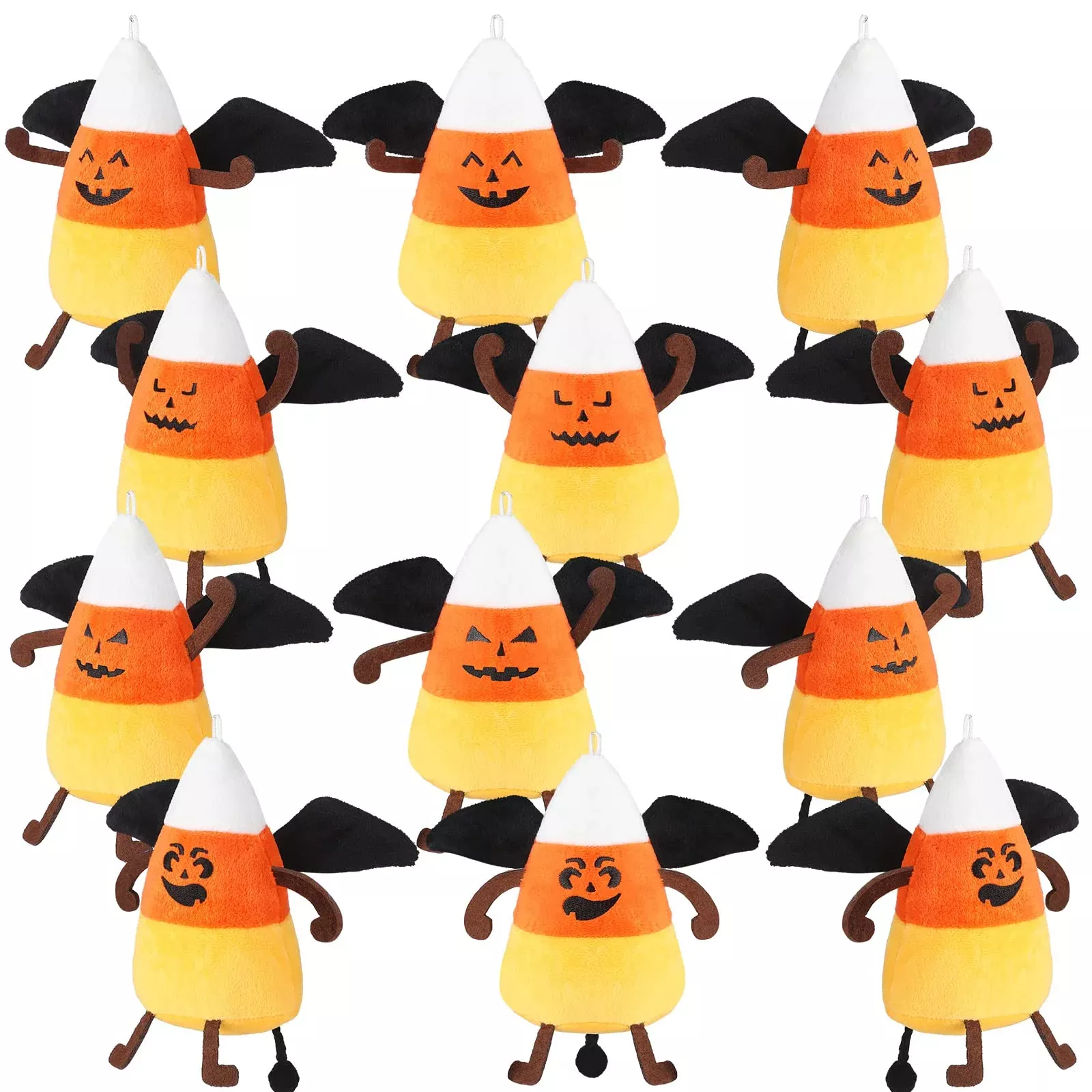 12 Pcs Halloween Devil Candy Corn Plush Toy 6 Inch Multiple Expression
