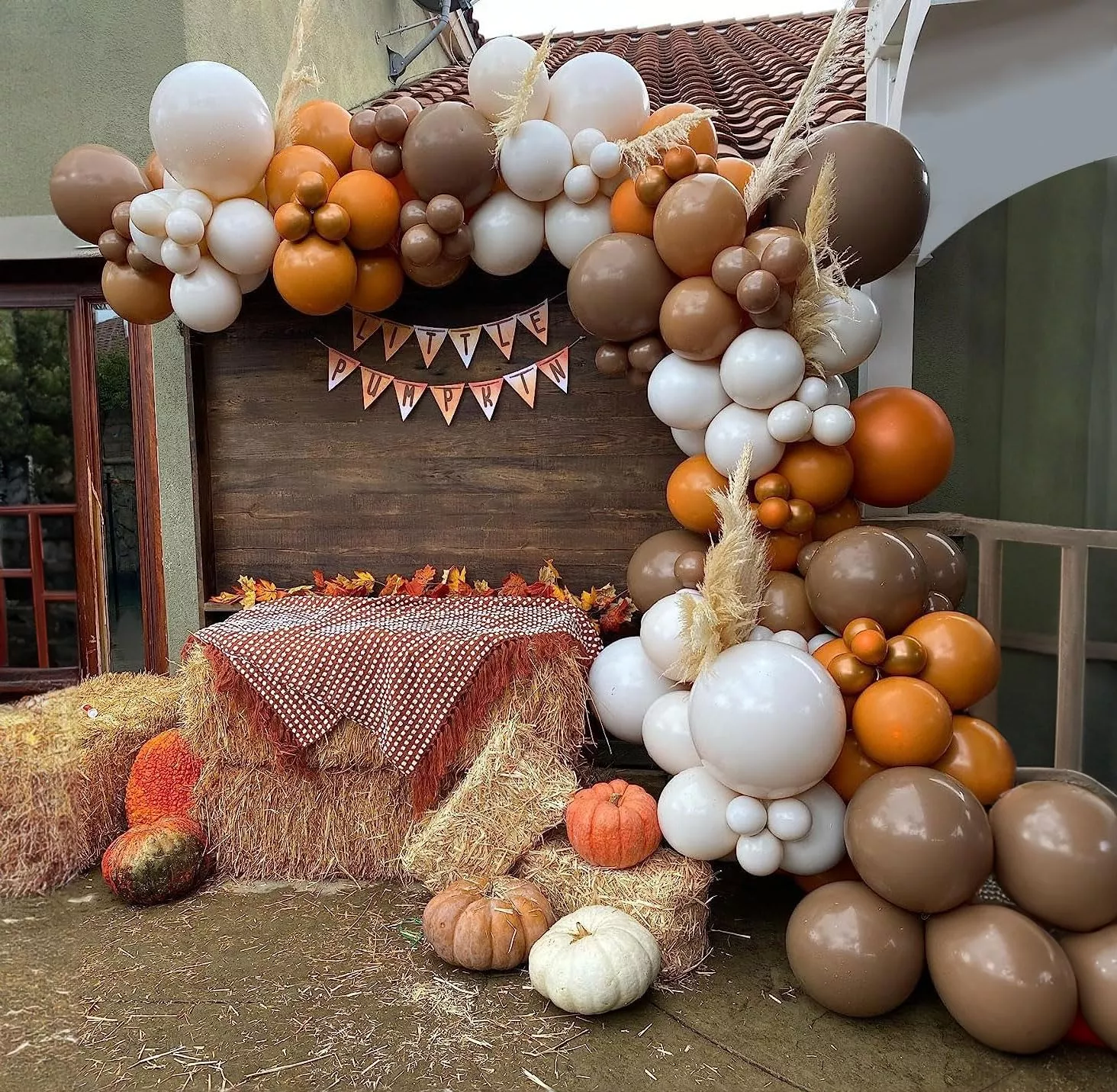 129Pcs Burnt Orange Balloons Terracotta Balloon Arch Kit Rust Balloons