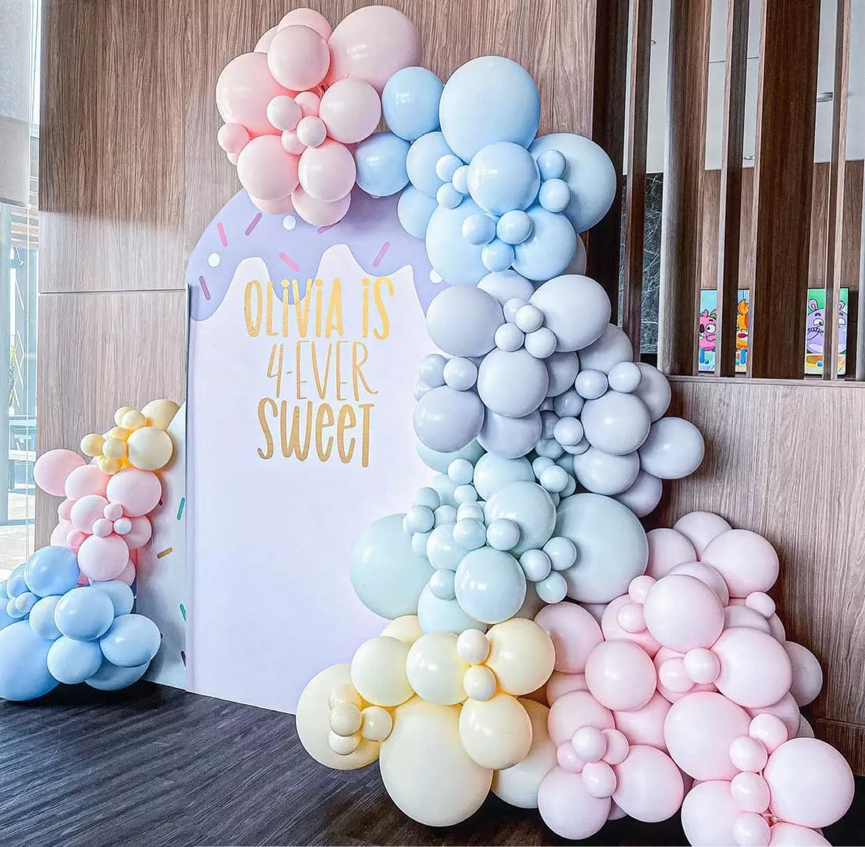 129Pcs Pink Rainbow Balloons Garland Arch Kit Double Stuffed Macaron P