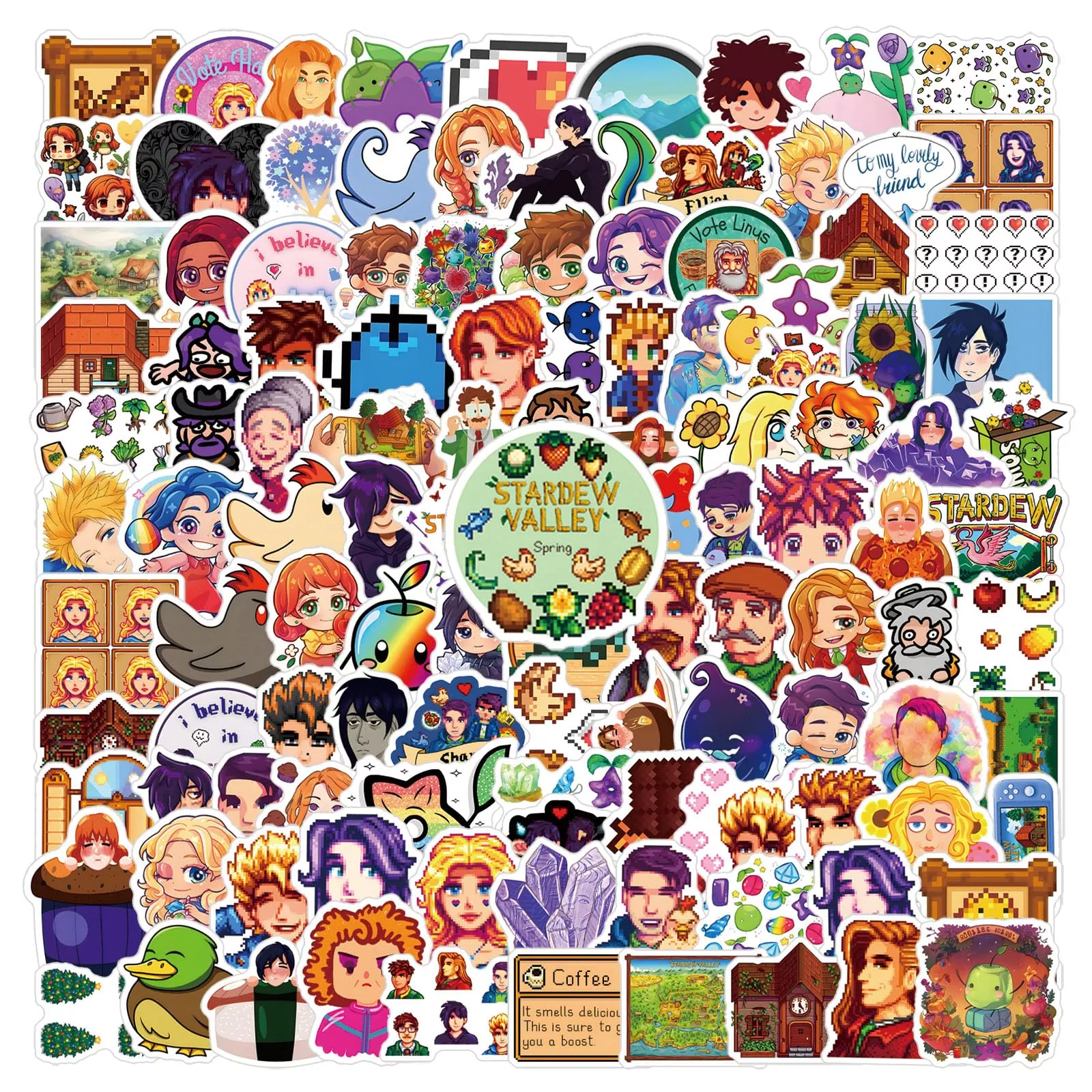 146Pcs Stardew Valley Merch Stickers Pack, Funny Game Vinyl Waterproof