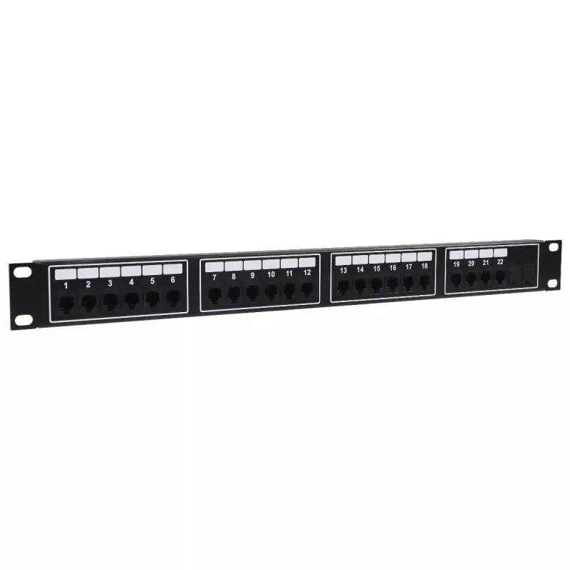 (19-inch) 22-Port Ethernet Patch Panel (E340029) - Black