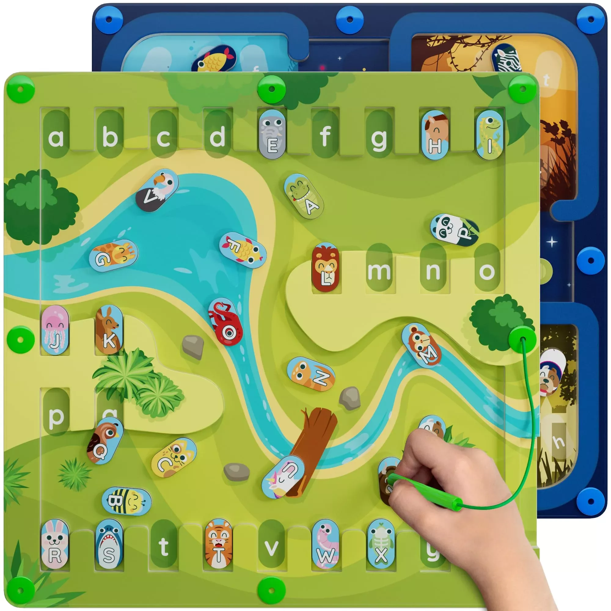 2 In 1 Animal Magnetic Alphabet Maze Board - Abc Learning Alphabet Gam