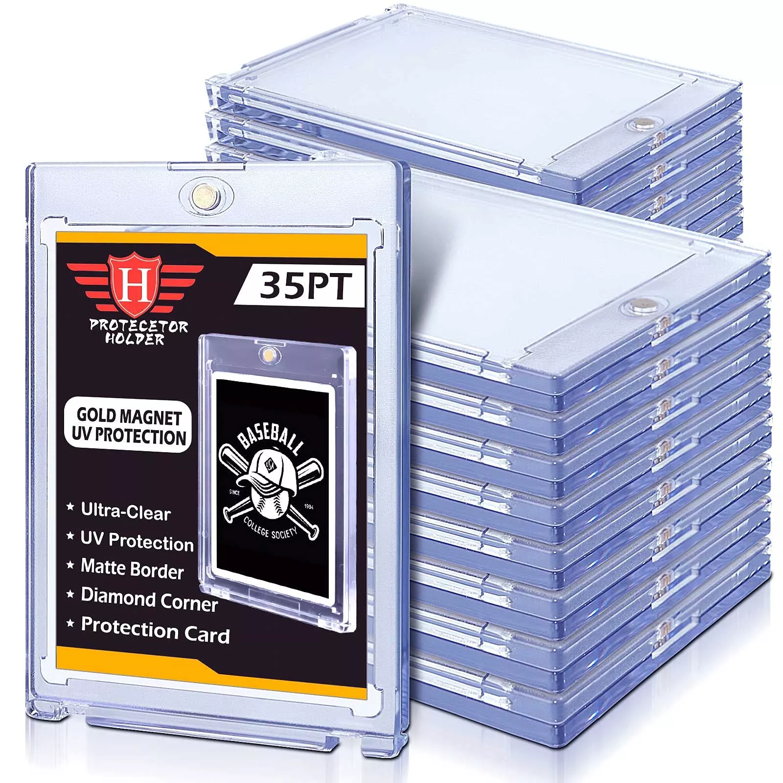 20 Ct Magnetic Card Holders For Trading Cards, 35 Pt Card Case Fit For
