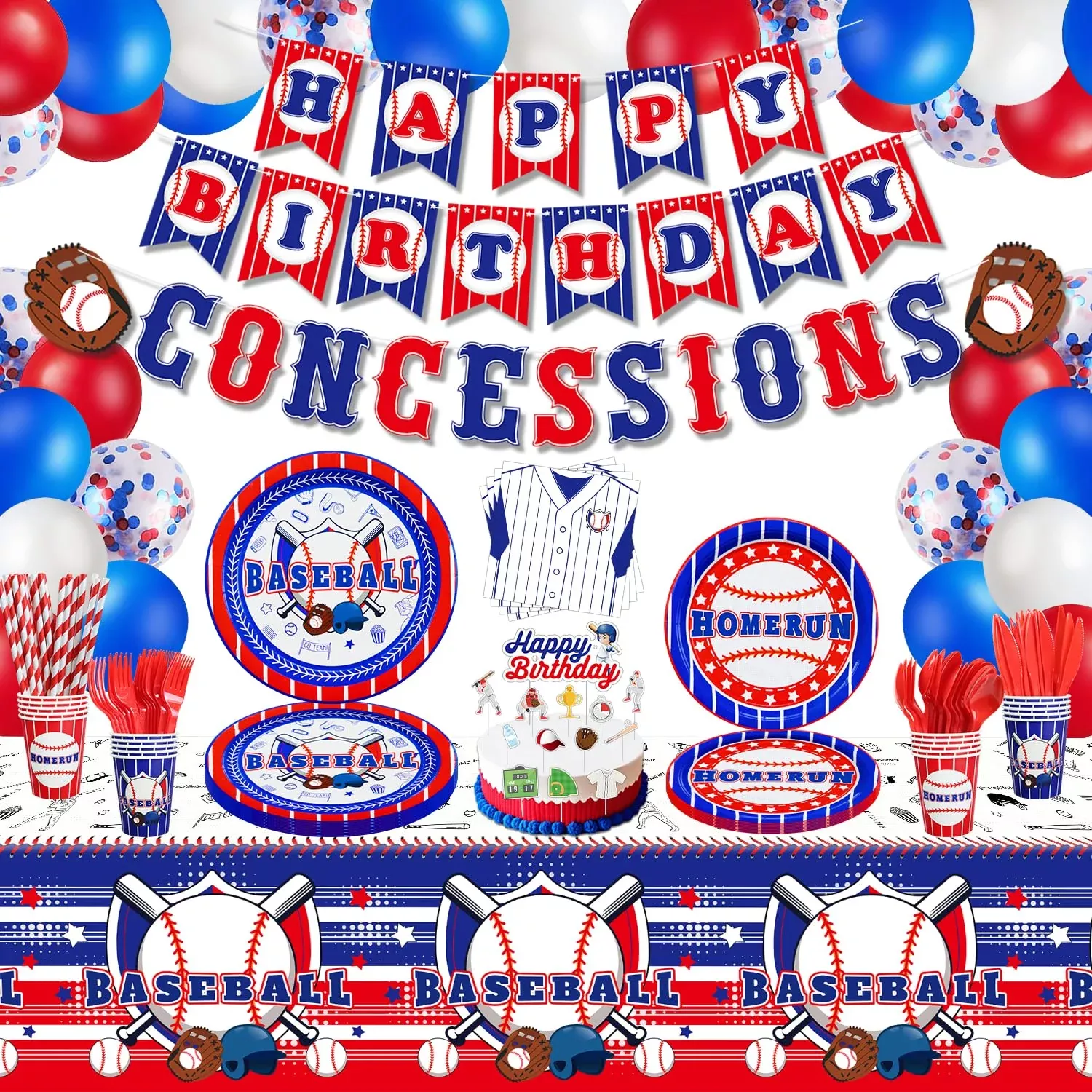 201 Pack Baseball Party Decorations Baseball Birthday Party Supplies S