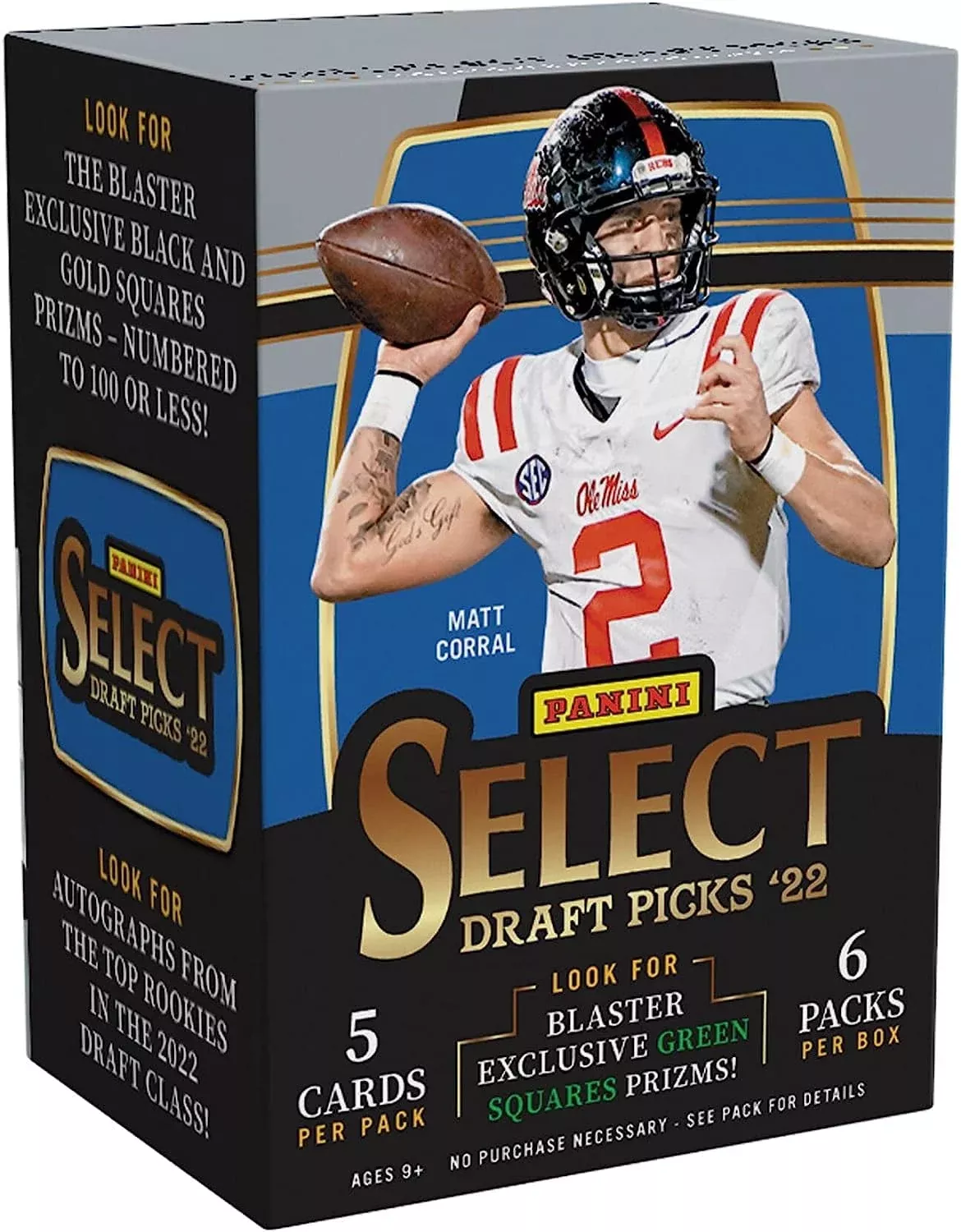 2022 Panini Select Draft Picks Football Blaster - 30 Trading Cards Per