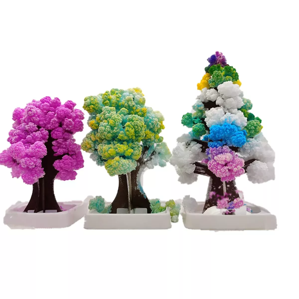 3 In 1 Mini Christmas Tree Magic Growing, Paper Tree Colorful Diy Crys