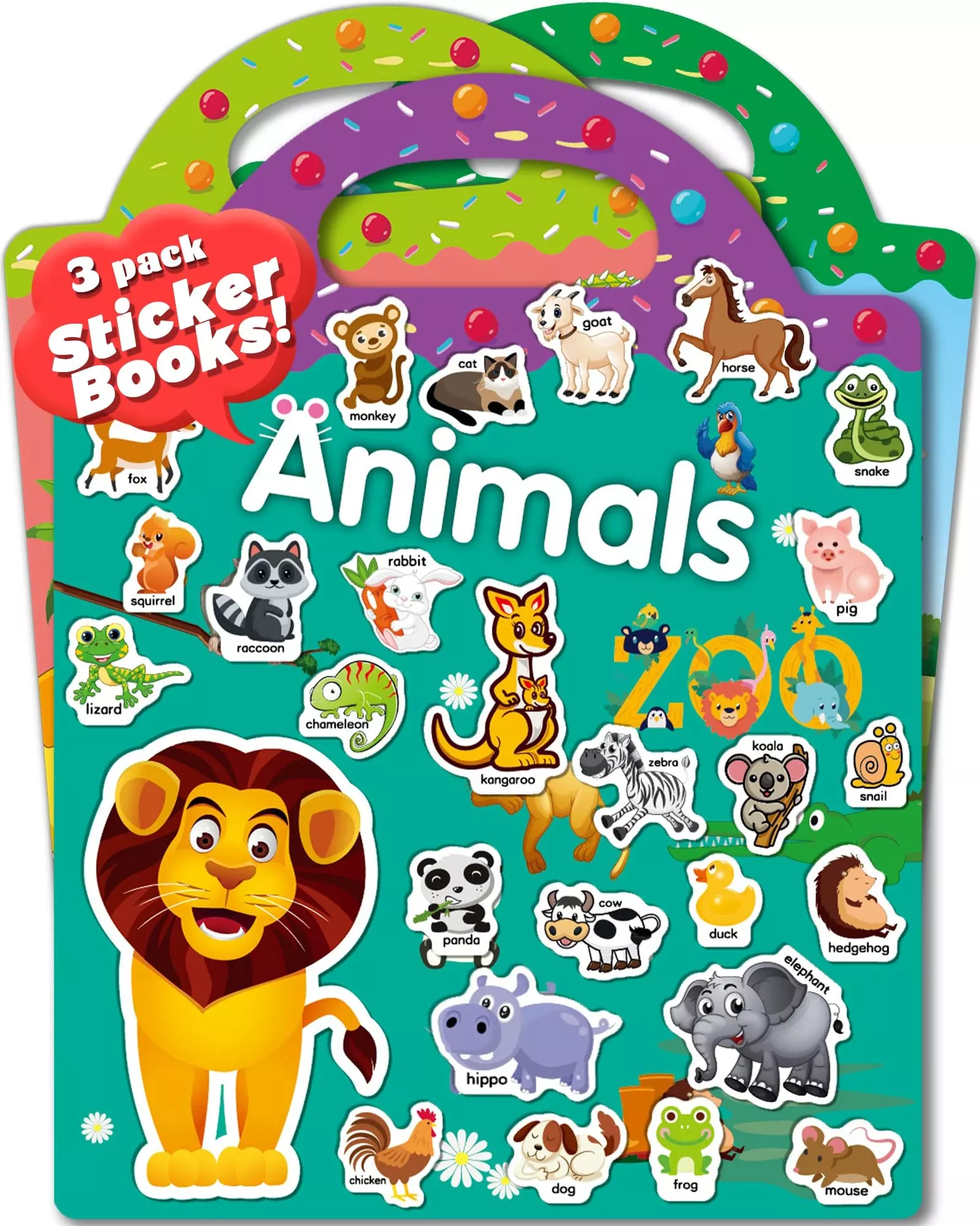 3 Pack Reusable Sticker Book For Toddlers 2-4 Years, Toddler Sticker B