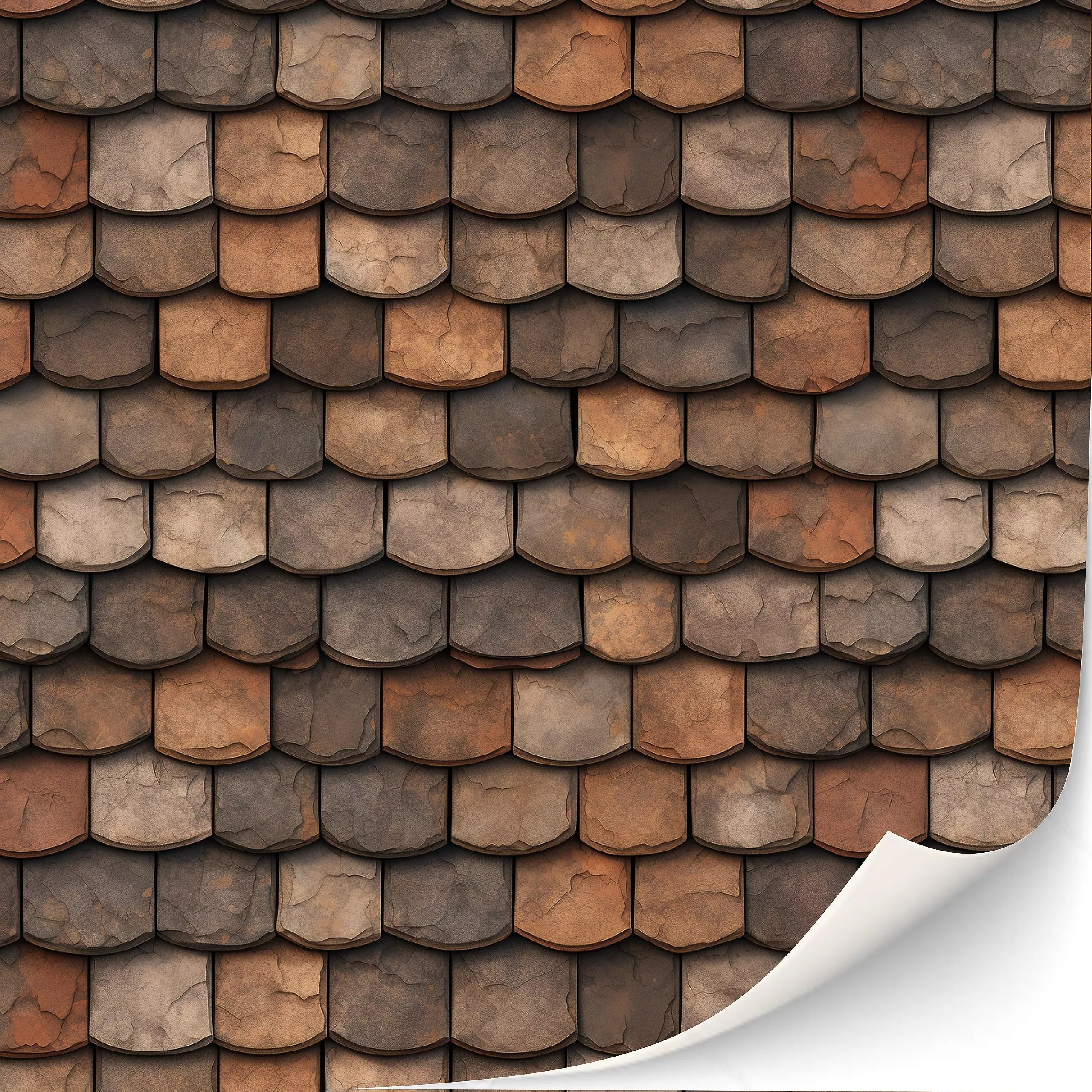 3 Sheets Self-Adhesive Roof Tiles And Shingles For Dollhouses Scale 1: