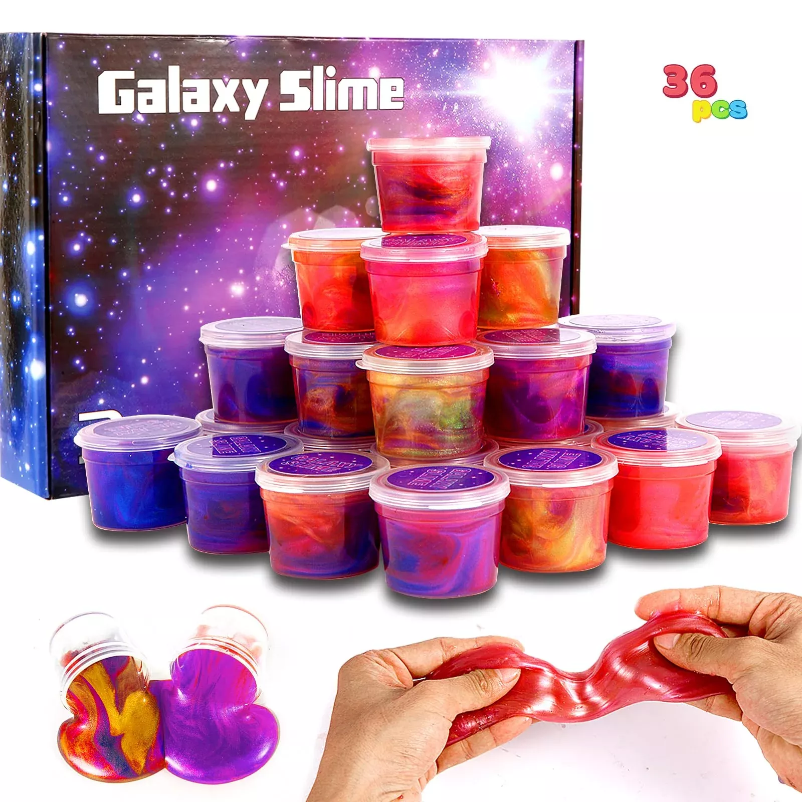 36 Pack Mini Slime, Galaxy Slime Party Favors, Stretchy Slime Kit For
