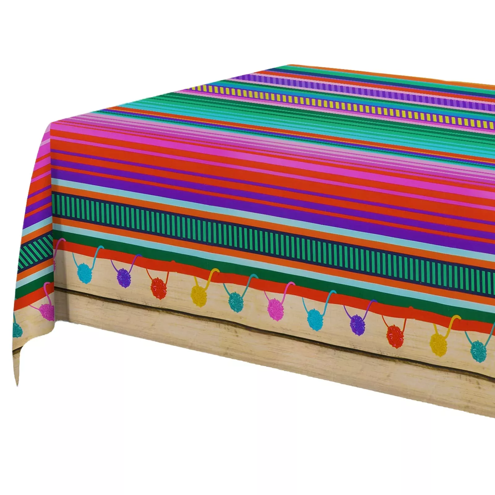 3Pcs Fiesta Tablecloth For Mexican Themed Party Decorations, Plastic T