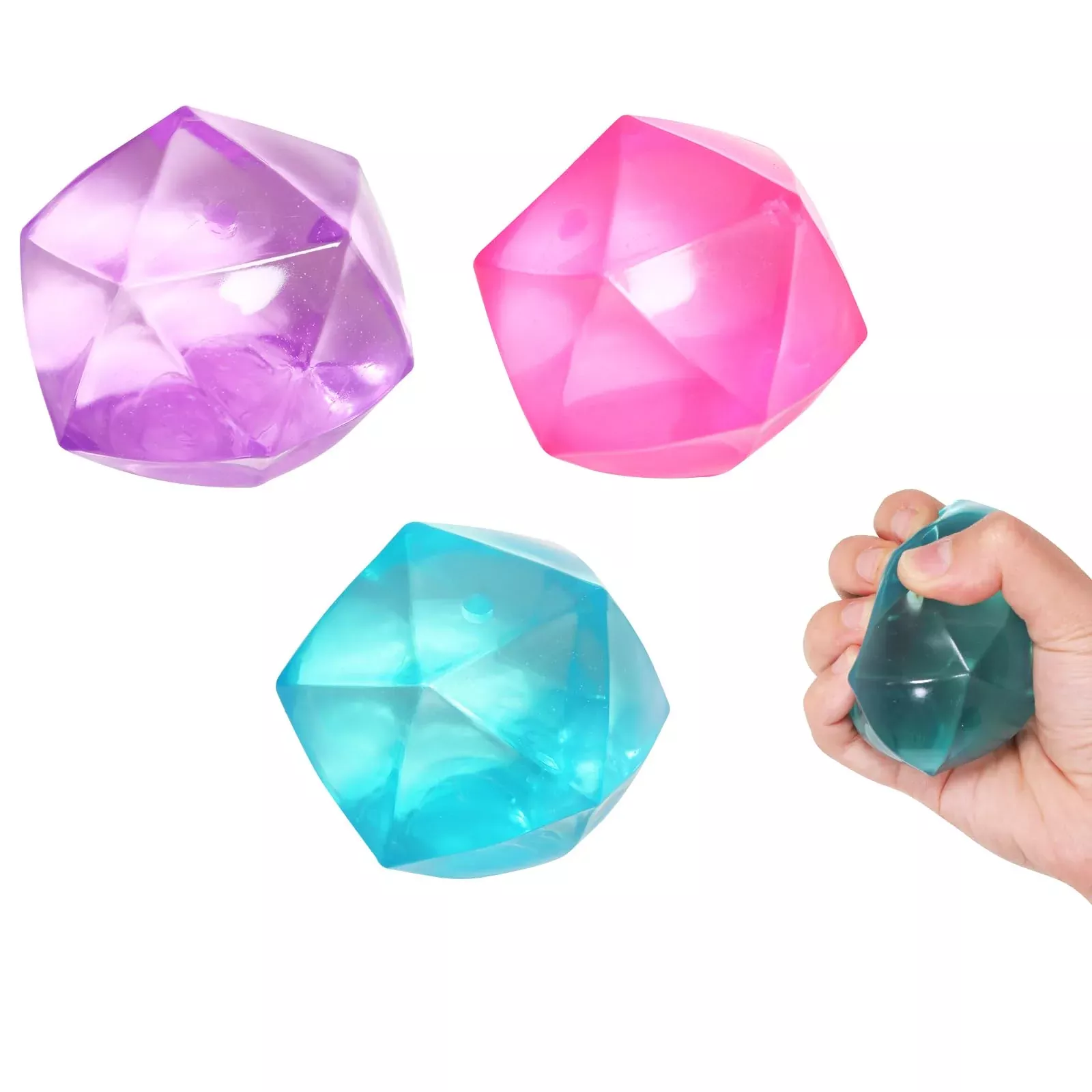 3Pcs Masonry Ice Squishy Stress Balls-Stress Cube -Diamond Sugar Balls