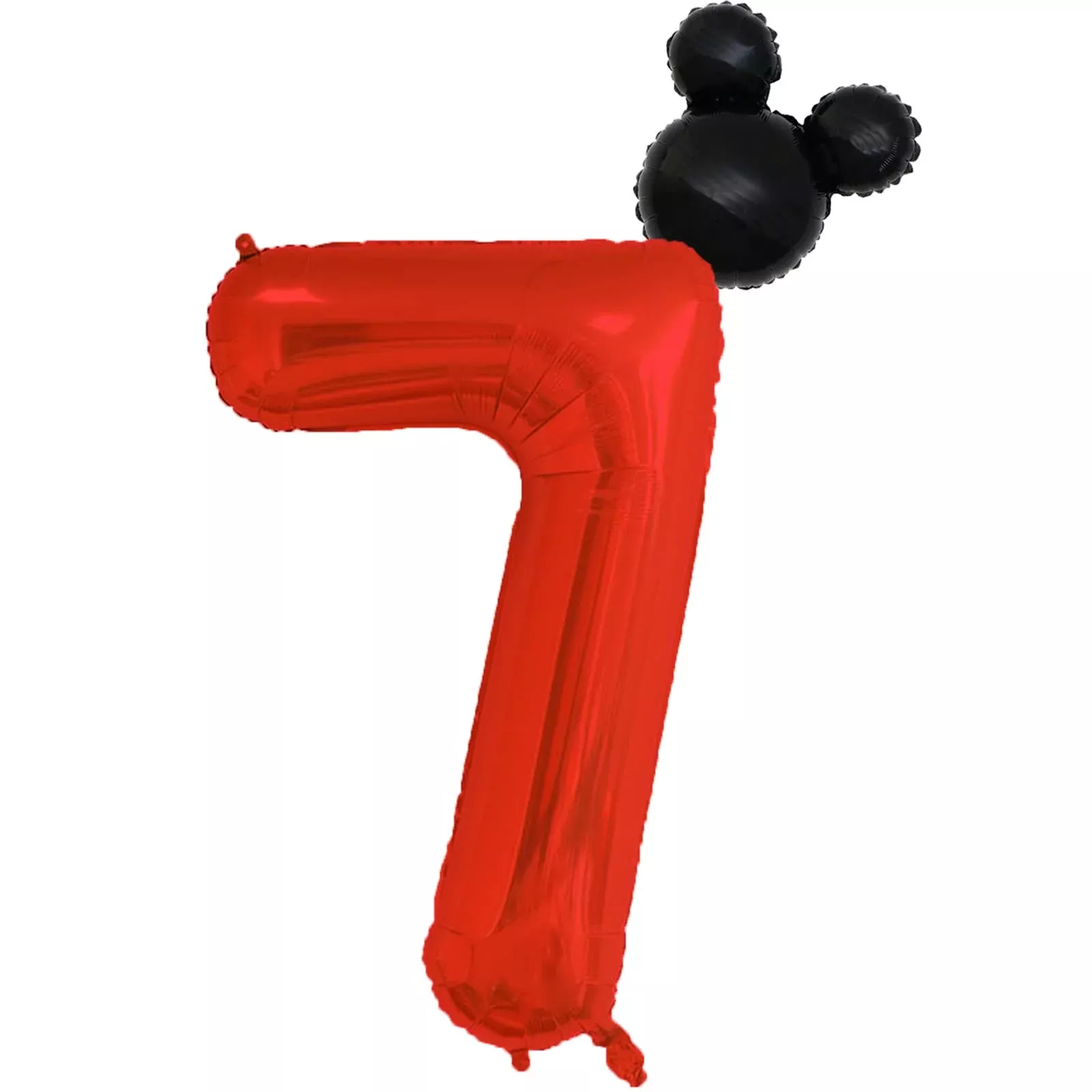 40 Inch Red Number 7 Balloon & Mini Mouse Head Balloon, 7Th Birthday P