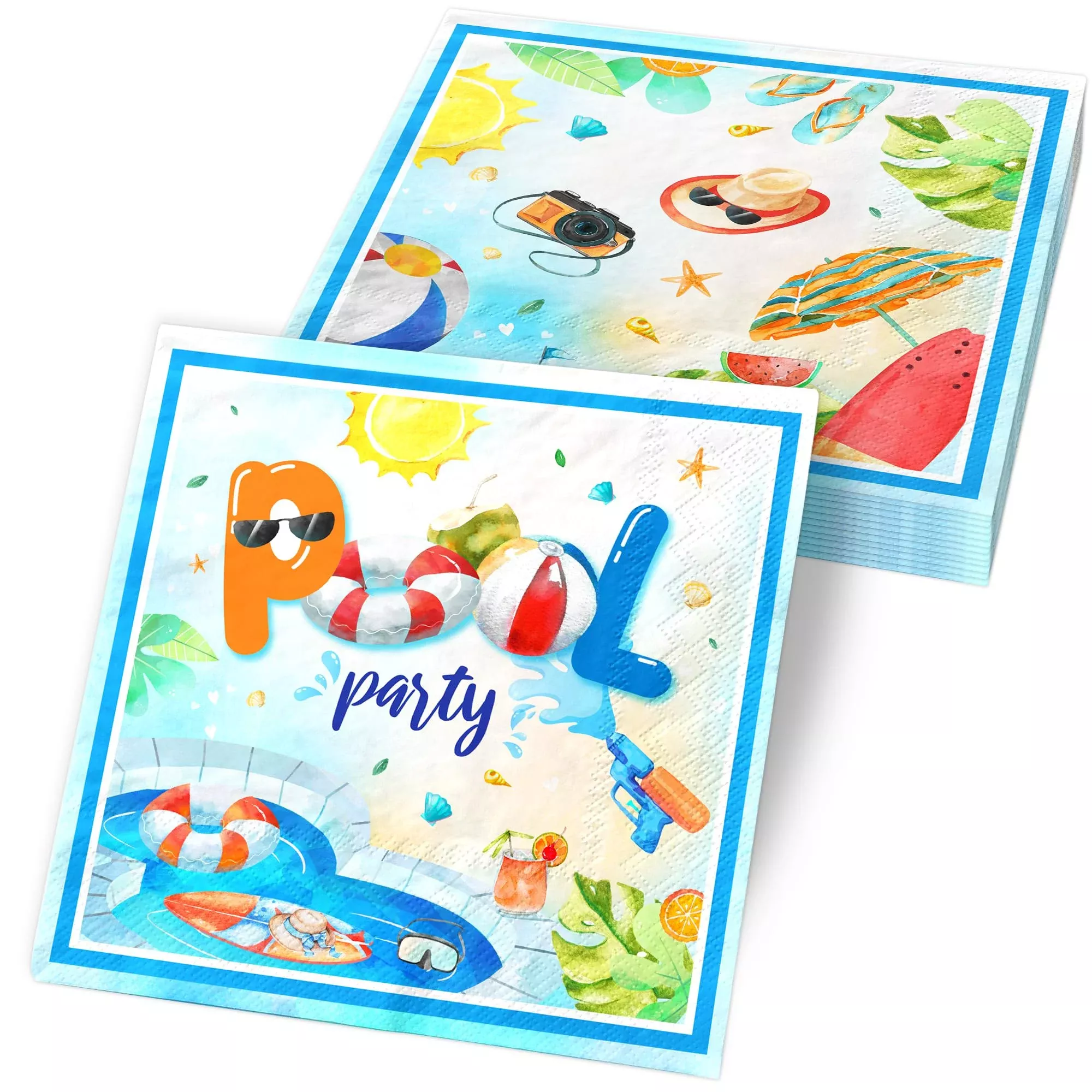 40Pcs Pool Party Decorations Summer Beach Napkin Pool Party Supplies D