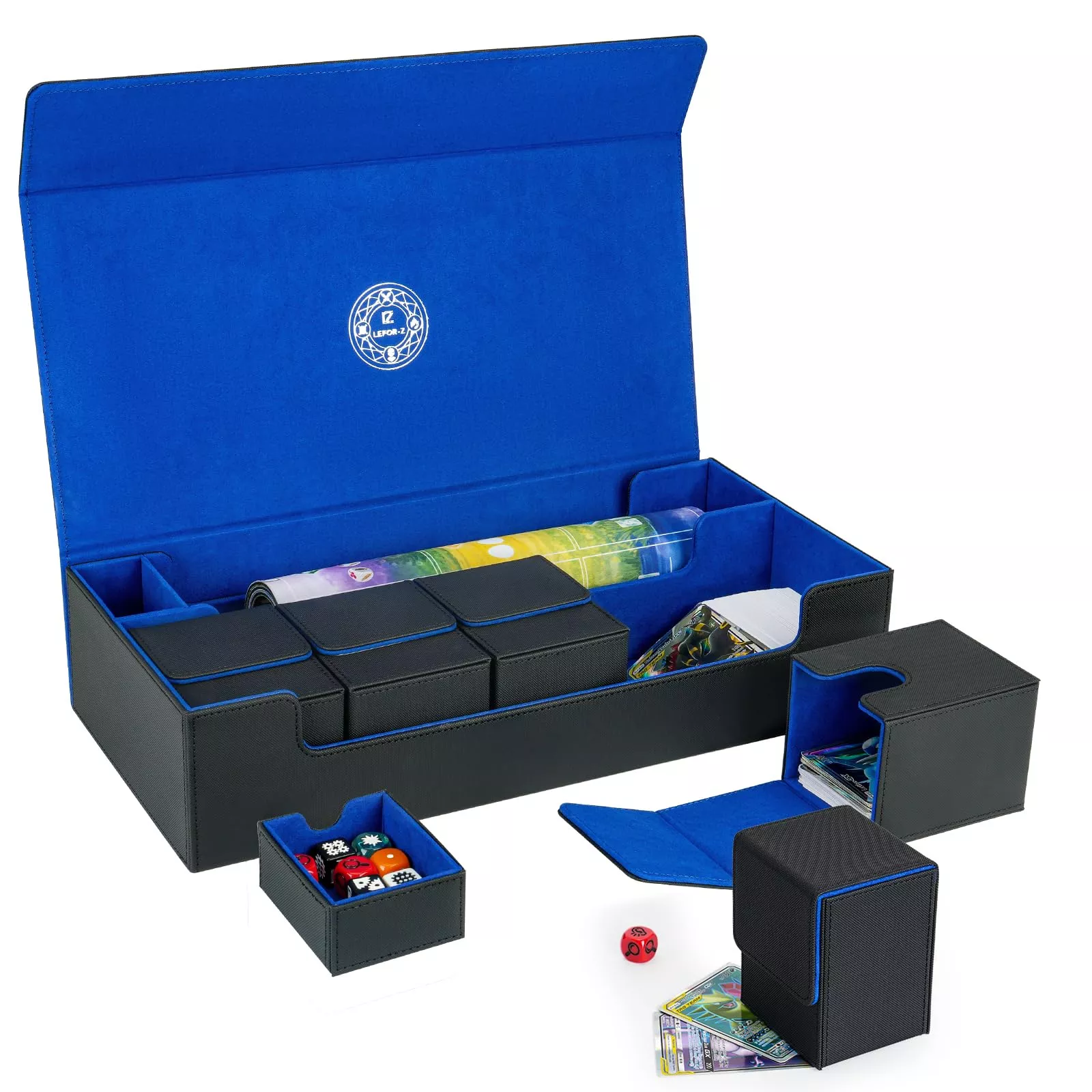 6 In1 Card Deck Box Set,X-Large Premium Card Game Deck Storage Box Wit