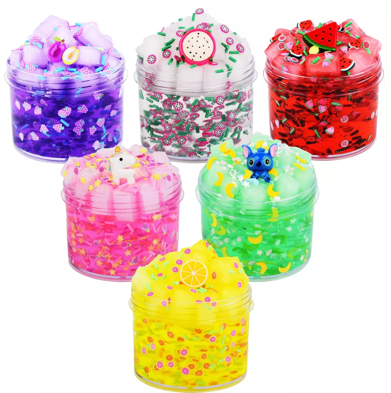 6 Pack,Fun Slime Crystal Clear Slime Kit,Super Soft And Non-Sticky, Di