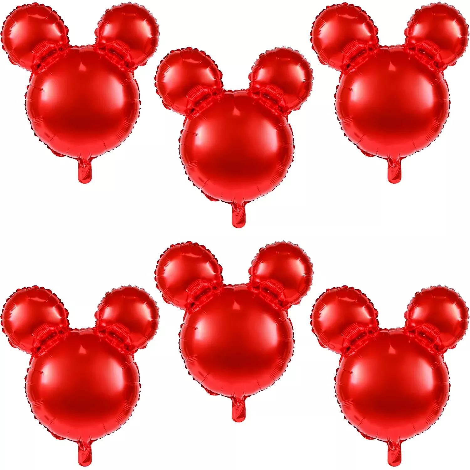 6 Pcs Mouse Head Balloons, 24'' Mouse Mylar Balloon Jumbo Mouse Head A