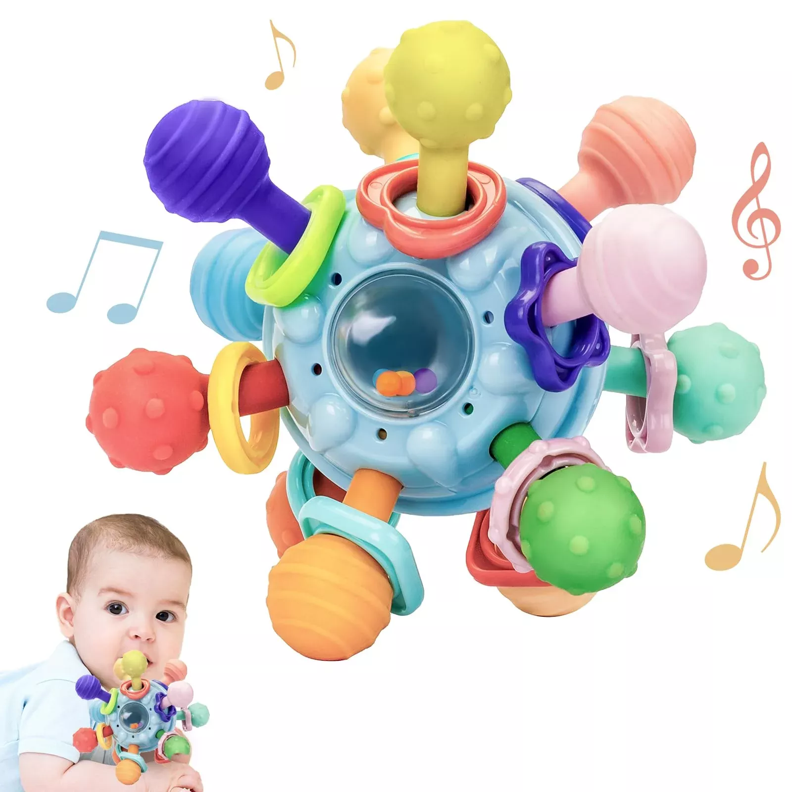 Accevo Baby Teething Toys Silicone Baby Teether Toys For 6-12 Months C
