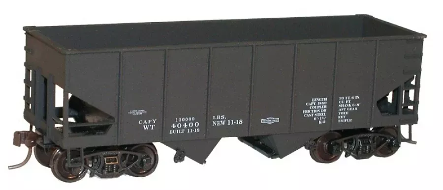 Accurail 2497 HO Scale USRA 55 Ton 2 Bay Open Hopper Kit Black Data Only