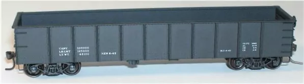 Accurail 3797 HO Scale 41' AAR Steel Gondola Black Data Only