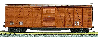 Accurail 4599 HO Scale 40' Single Sheathed Wood Boxcar Kit Oxide Data Only