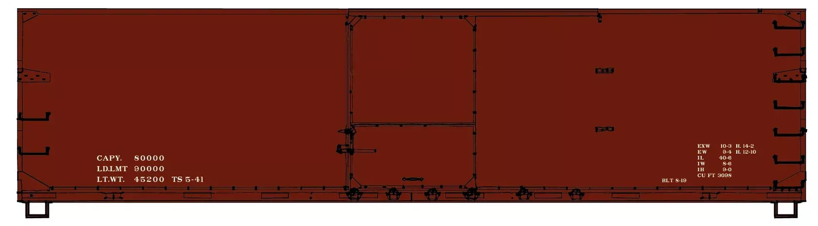 Accurail 4699 HO Scale 40' USRA Double Sheathed Wood Boxcar Kit Oxide Data Only