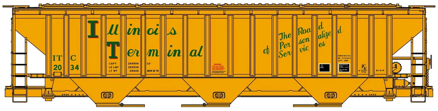Accurail 6548 HO Scale PS 4750 Covered Hopper Kit Illinois Terminal ITC 2034
