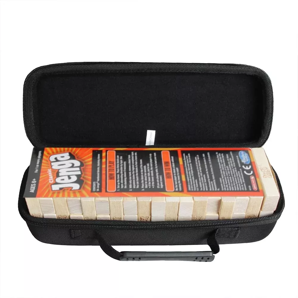 adada Hard Travel Case for Jenga Classic Game, Black, 11.3x3