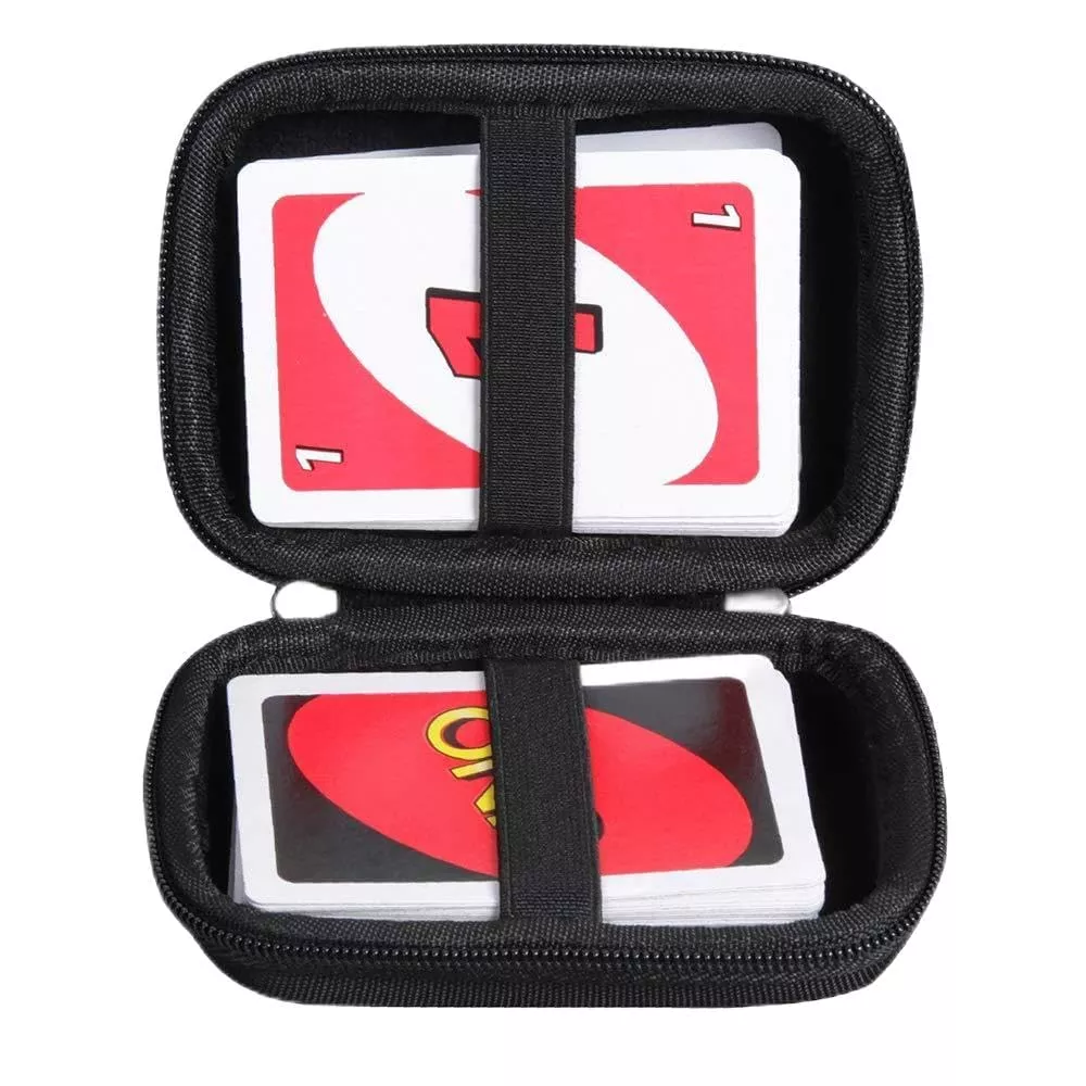 adada Travel Case for Mattel UNO Card Game, Black, EVA, 4x2