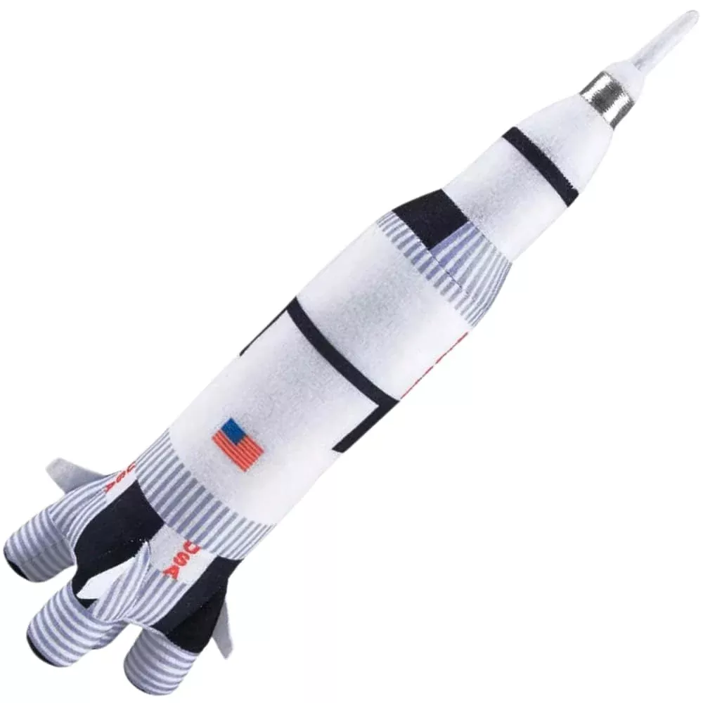Adventure Planet Saturn Rocket Plush Toy 26" White Cuddle Toy