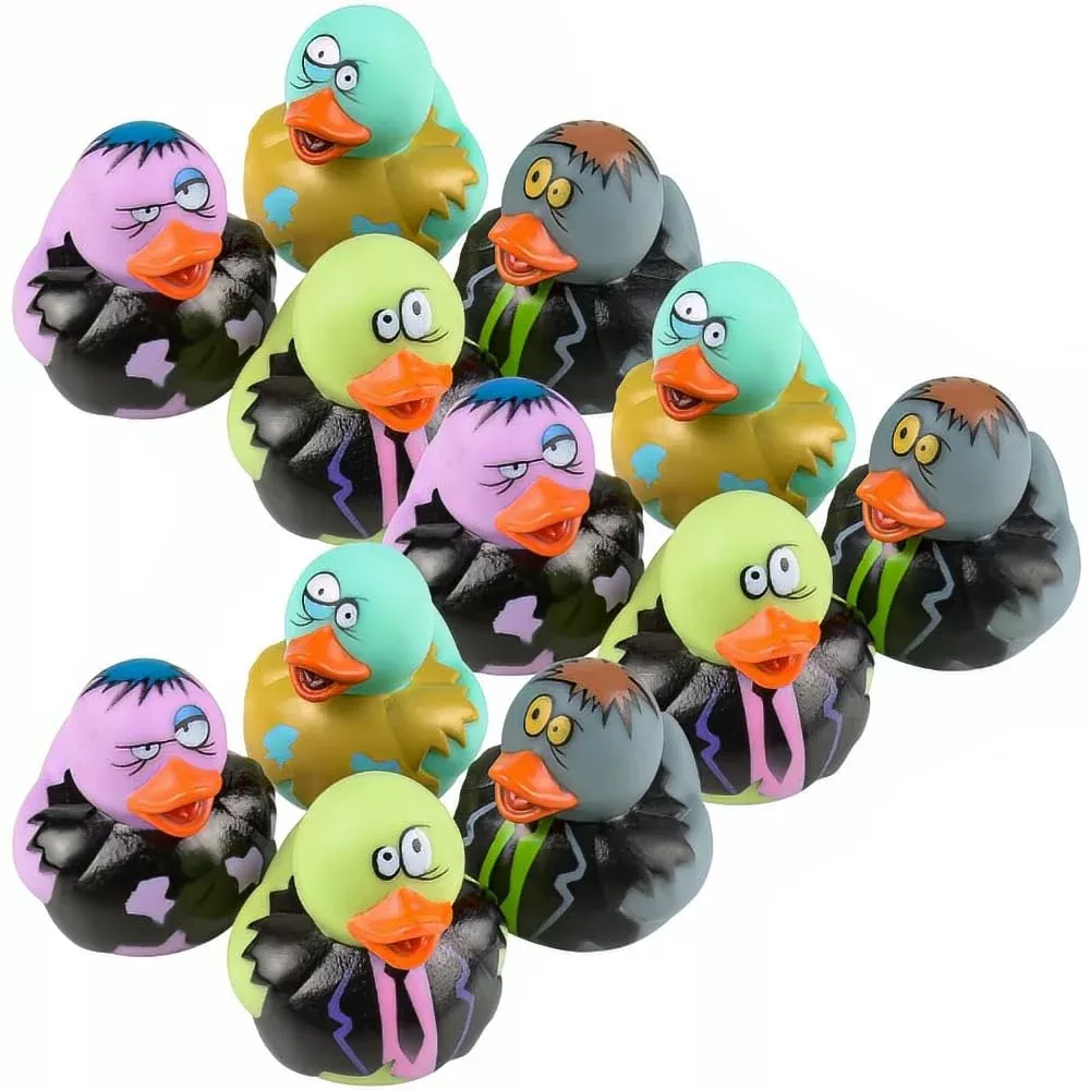 Adventure Planet Zombie Ducks Set of 12 Assorted Colors 2" x 2"