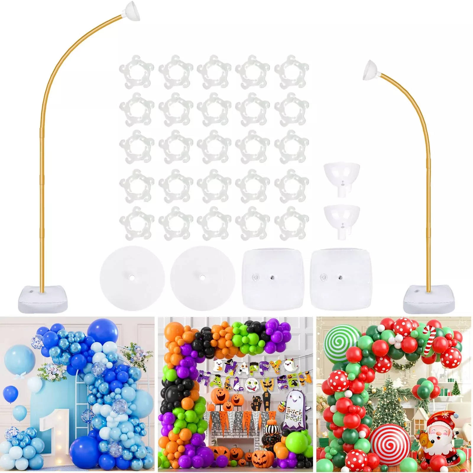 AerWo Balloon Arch Kit - Gold Half Arch - 8.2FT & 6FT