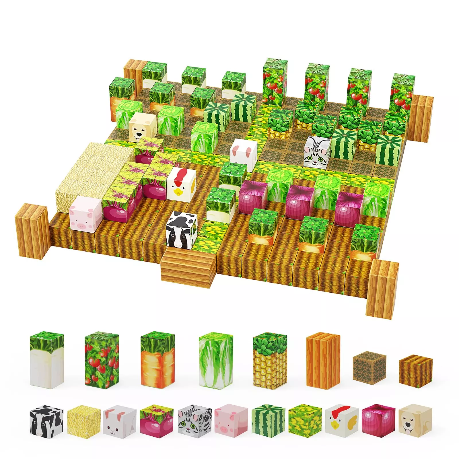 AESGOGO Magnetic Building Blocks 97PCS, Plastic Stacking Tiles for Kid