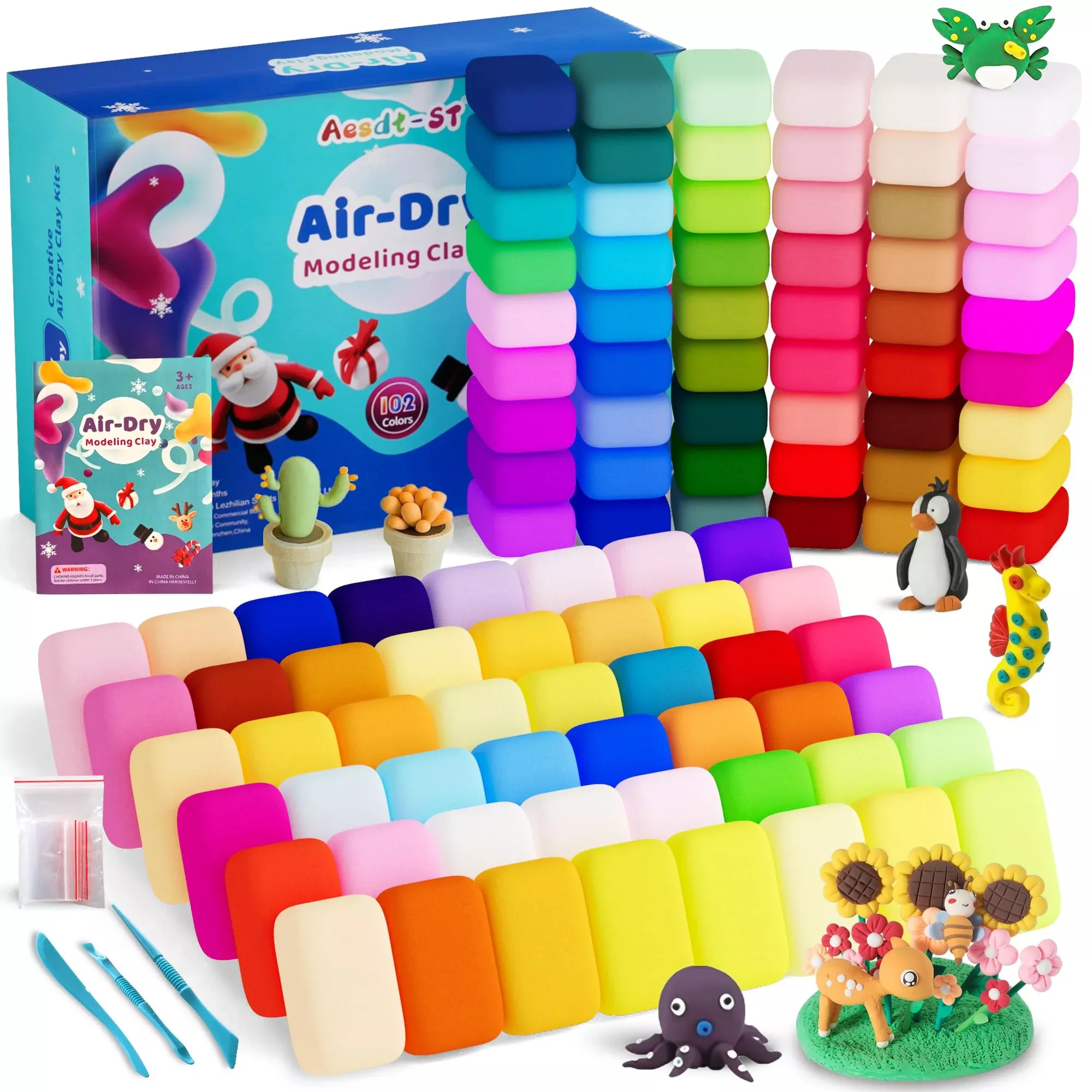 Aestd-ST Air Dry Modeling Clay Set 102 Colors for Kids Creativity