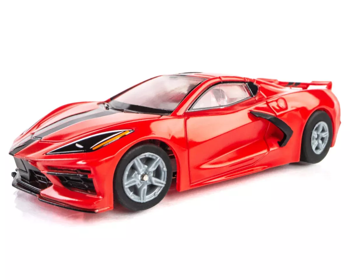 AFX Racing 22011 C8 Corvette Torch Red Mega G+ HO Scale Slot Car