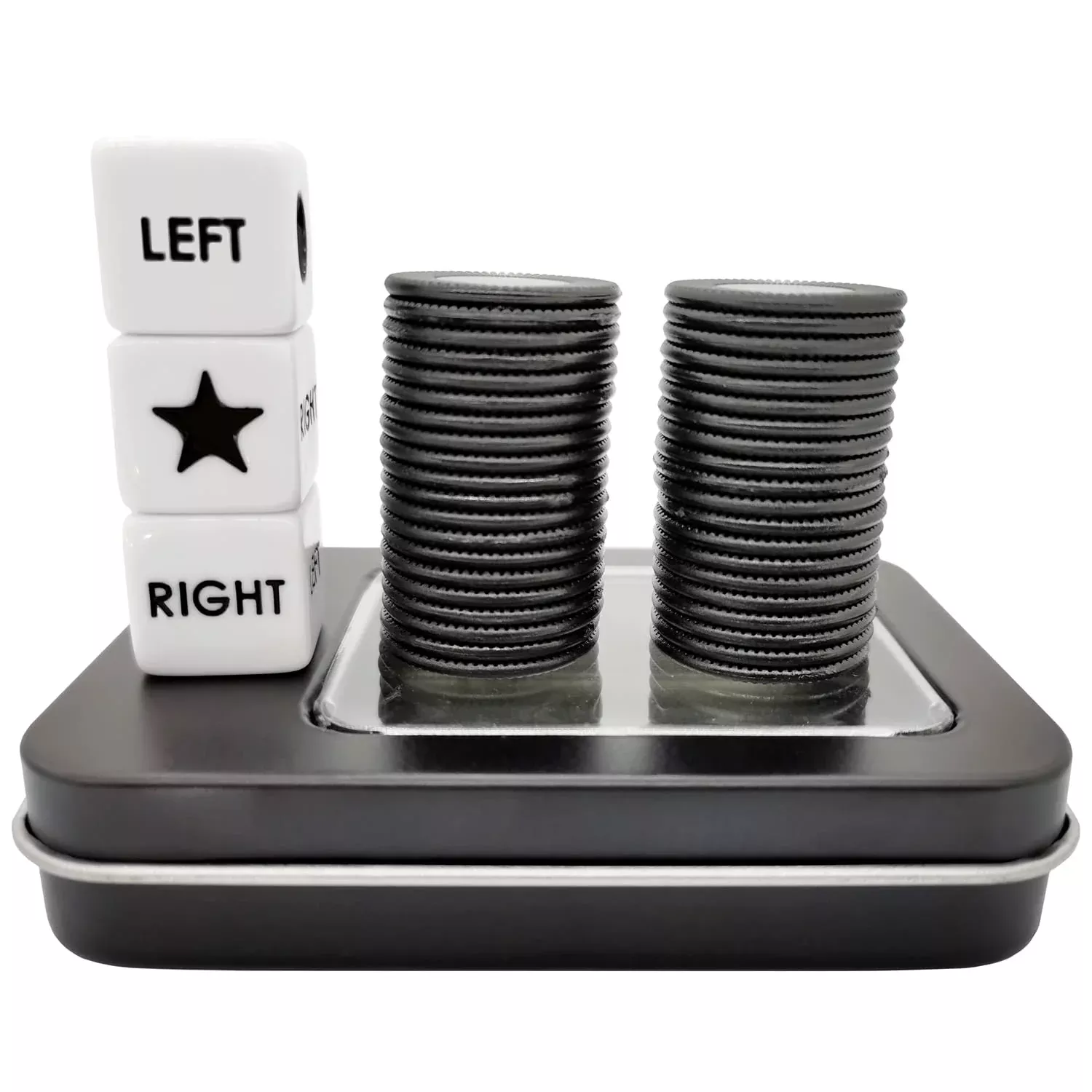 Ahoper Dice Game Set with 40 Chips, Black, 2.48"x3.