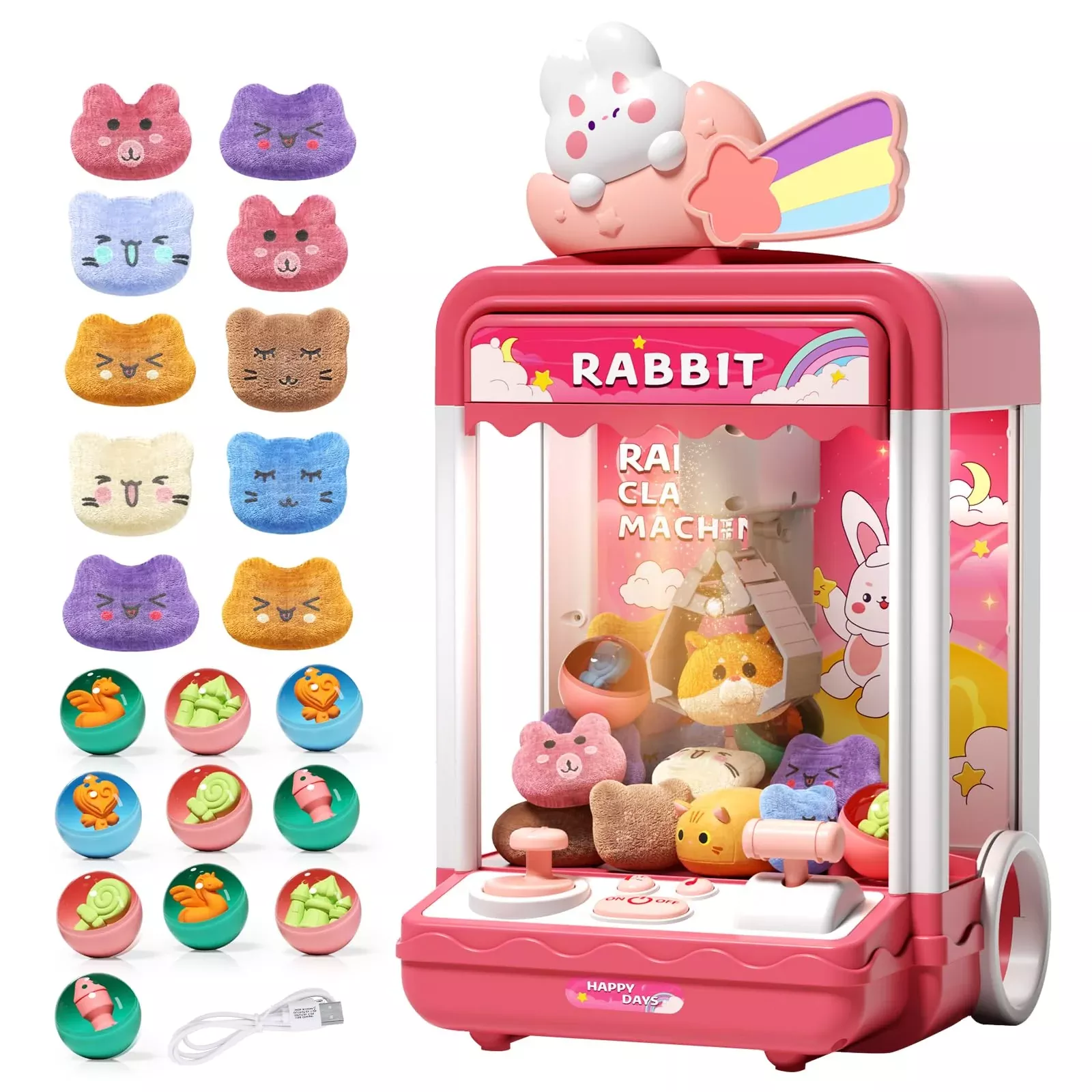 Aiqi Kids Claw Machine, Mini Candy Vending Grabber, Prize Dispenser To