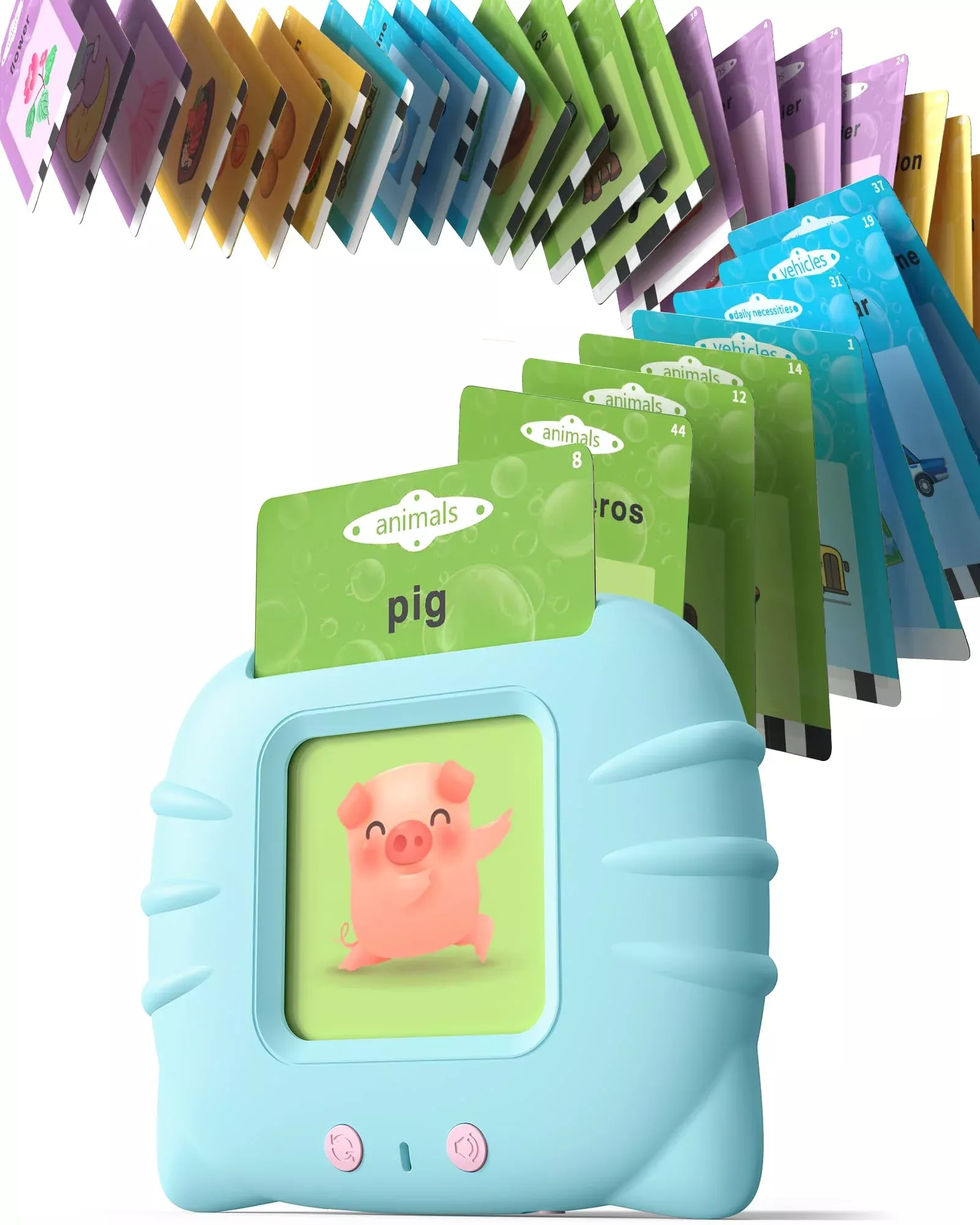 Airbition Toddler Learning Flash Cards Blue 224 Words Educational Toy