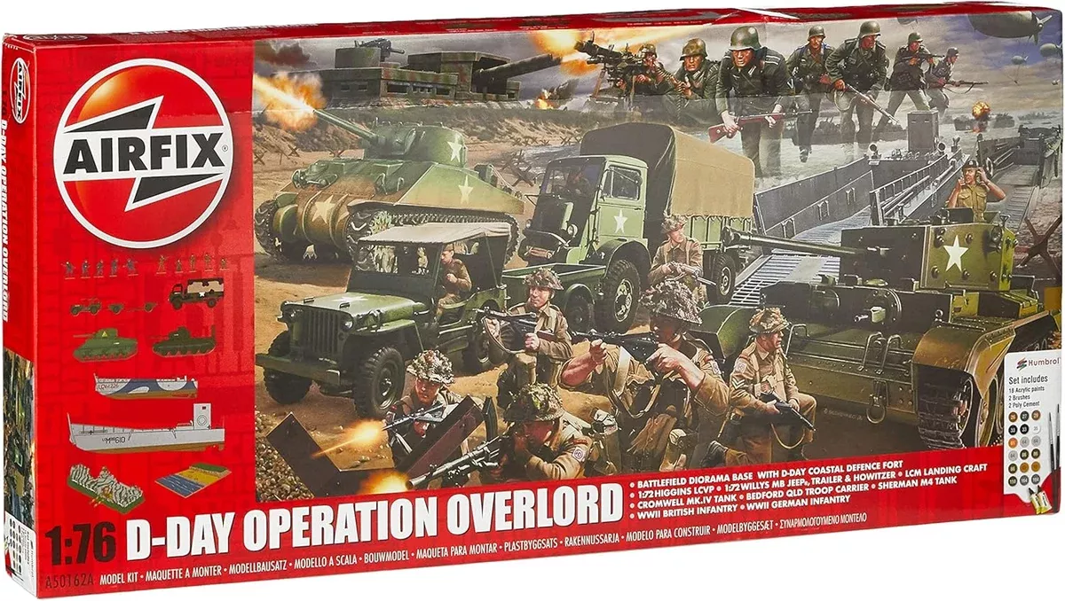 AIRFIX Models 50162 1/76 D-Day Operation Overlord Gift Set with Paint & Glue