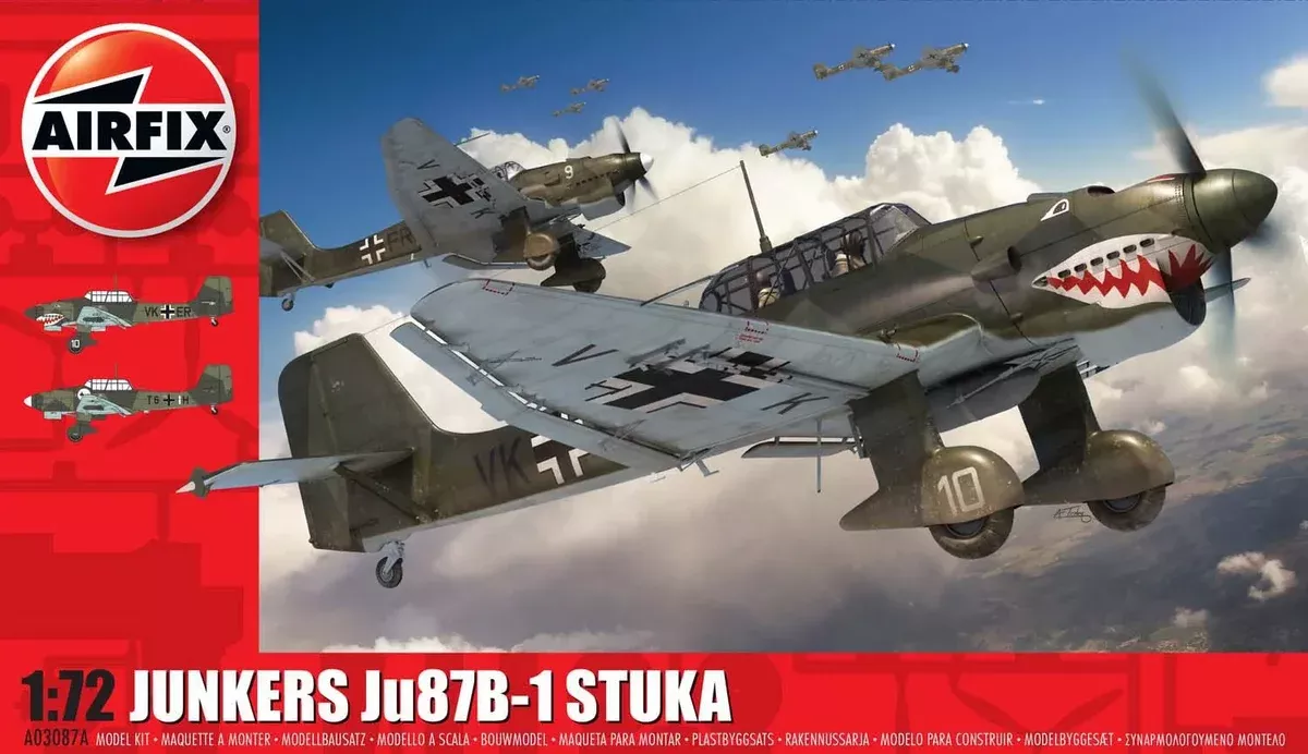 AIRFIX Models A03087A 1/72 Junkers Ju87B1 Stuka Fighter Model Aircraft Kit