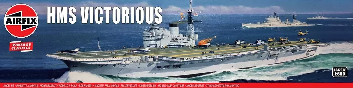 AIRFIX Models A04201V 1/600 HMS Victorious British Aircraft Carrier Model Ship Kit