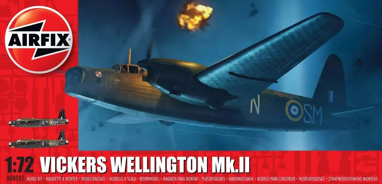 AIRFIX Models A08021 1/72 Vickers Wellington Mk II Model Aircraft Kit