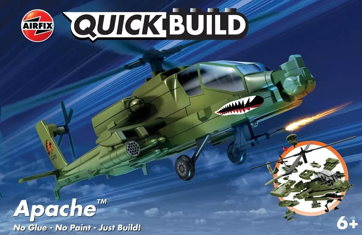 AIRFIX Models J6004 QuickBuild Apache Helicopter (Snap)