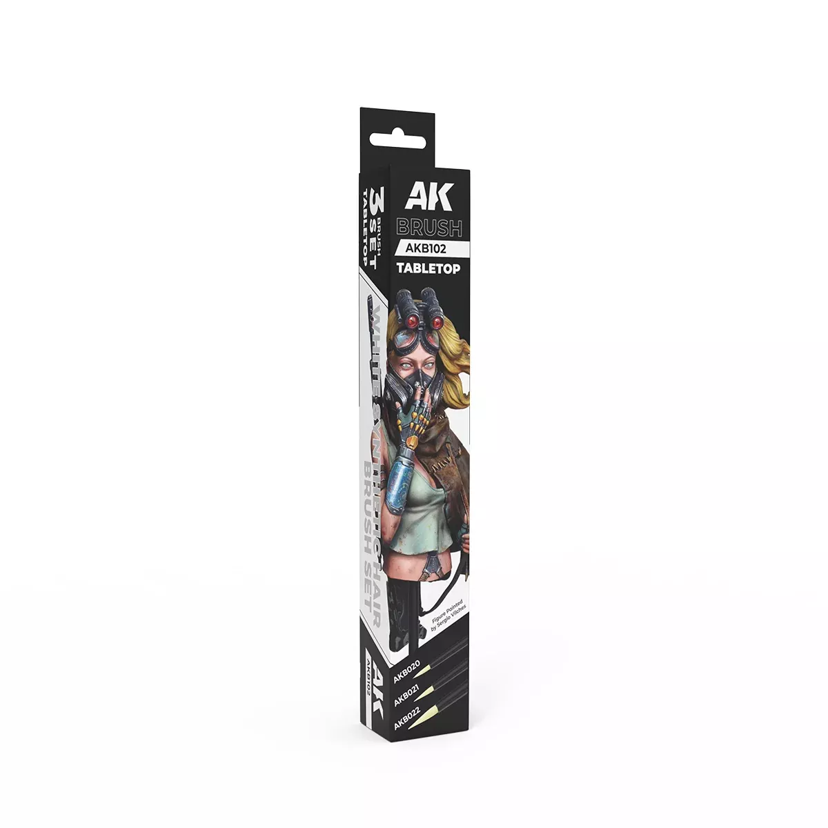 AK Interactive B102 Tabletop Synthetic Brush Set 3 Pack