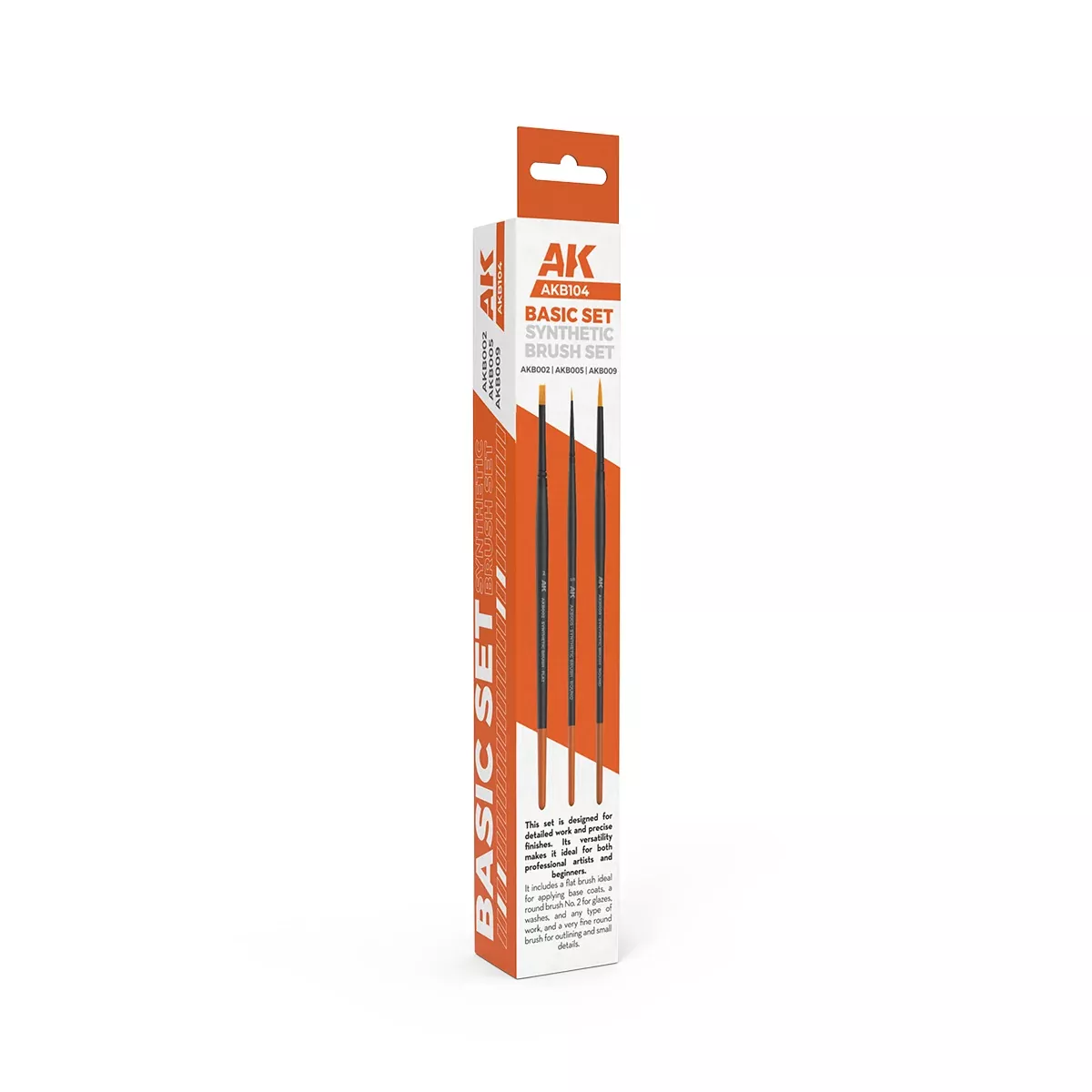 AK Interactive B104 Basic Brush Set 3 Pack