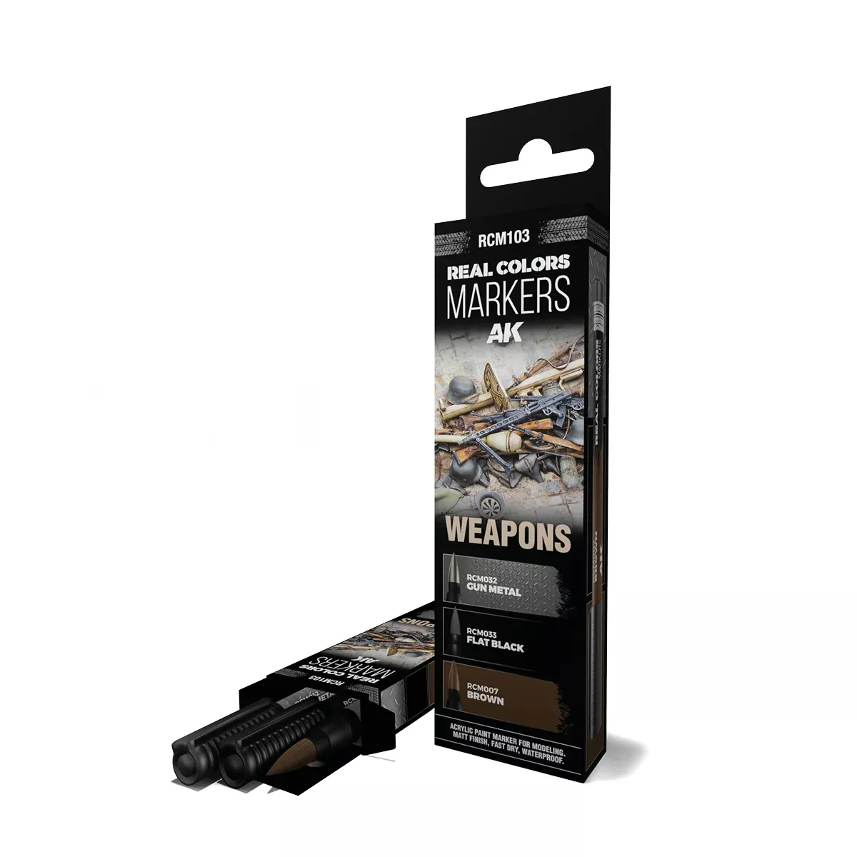 AK Interactive RCM103 Real Color Paint Marker Weapons Set (3 Pack)
