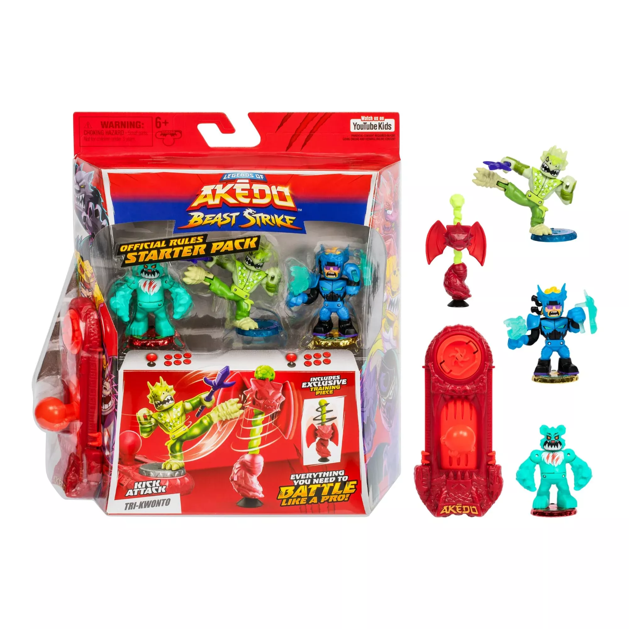 Akedo Legends of Akedo Beast Strike Starter Pack - 3 Warriors, Trainin