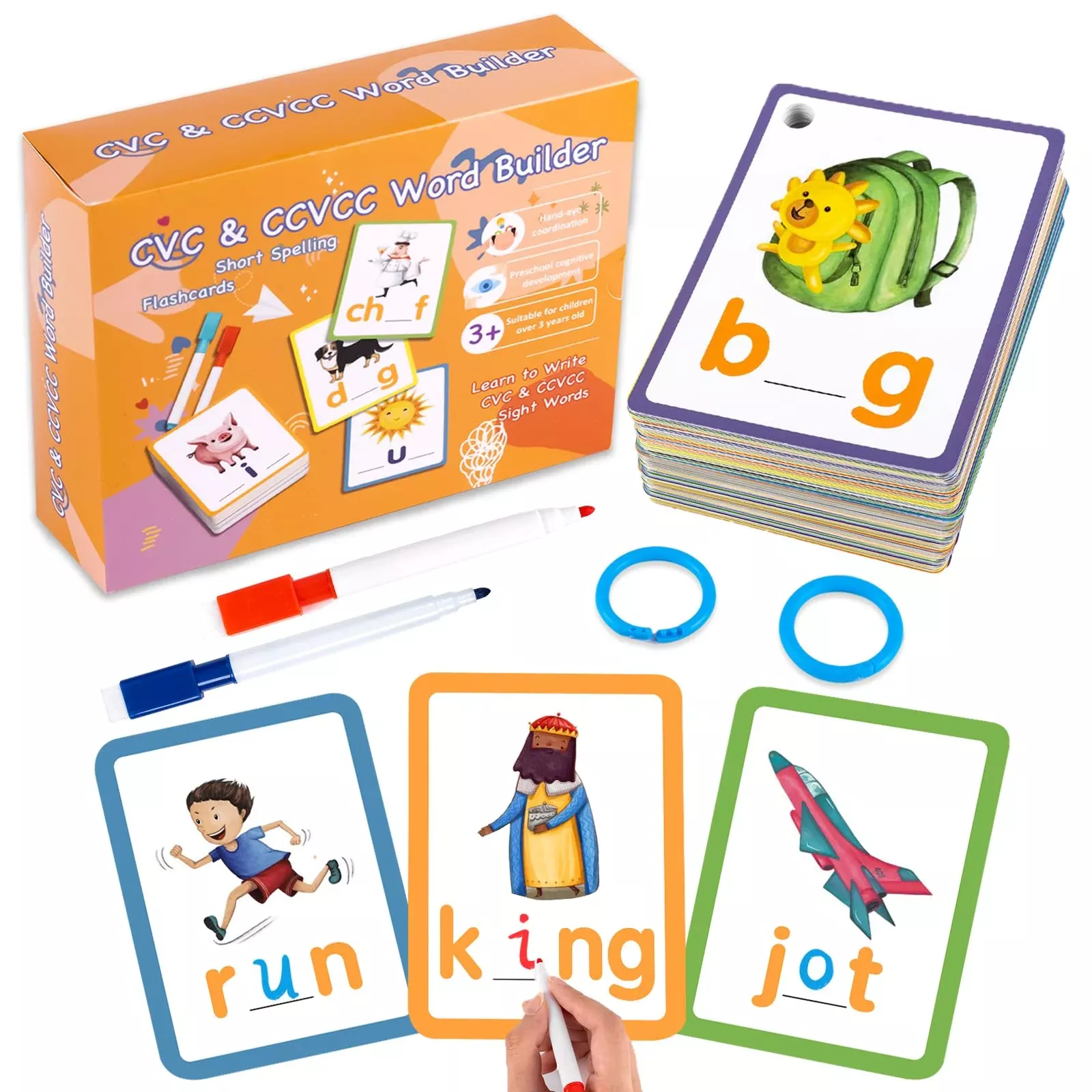 Alened Phonics Sight Words Flash Cards Kindergarten, Cvc Word Games Vo
