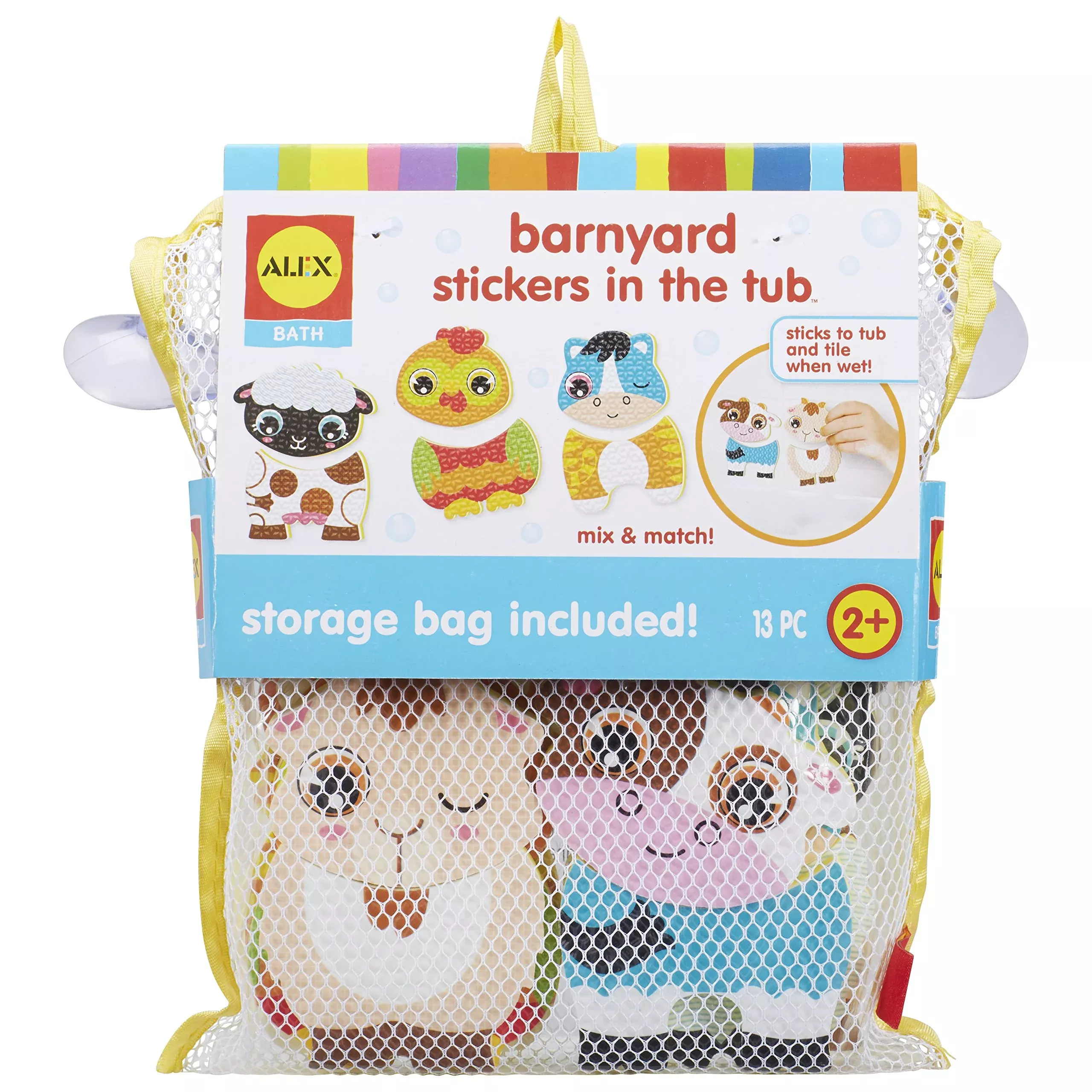 ALEX Toys Bath Stickers - Farm Animals, 12 Pieces, Multicolor