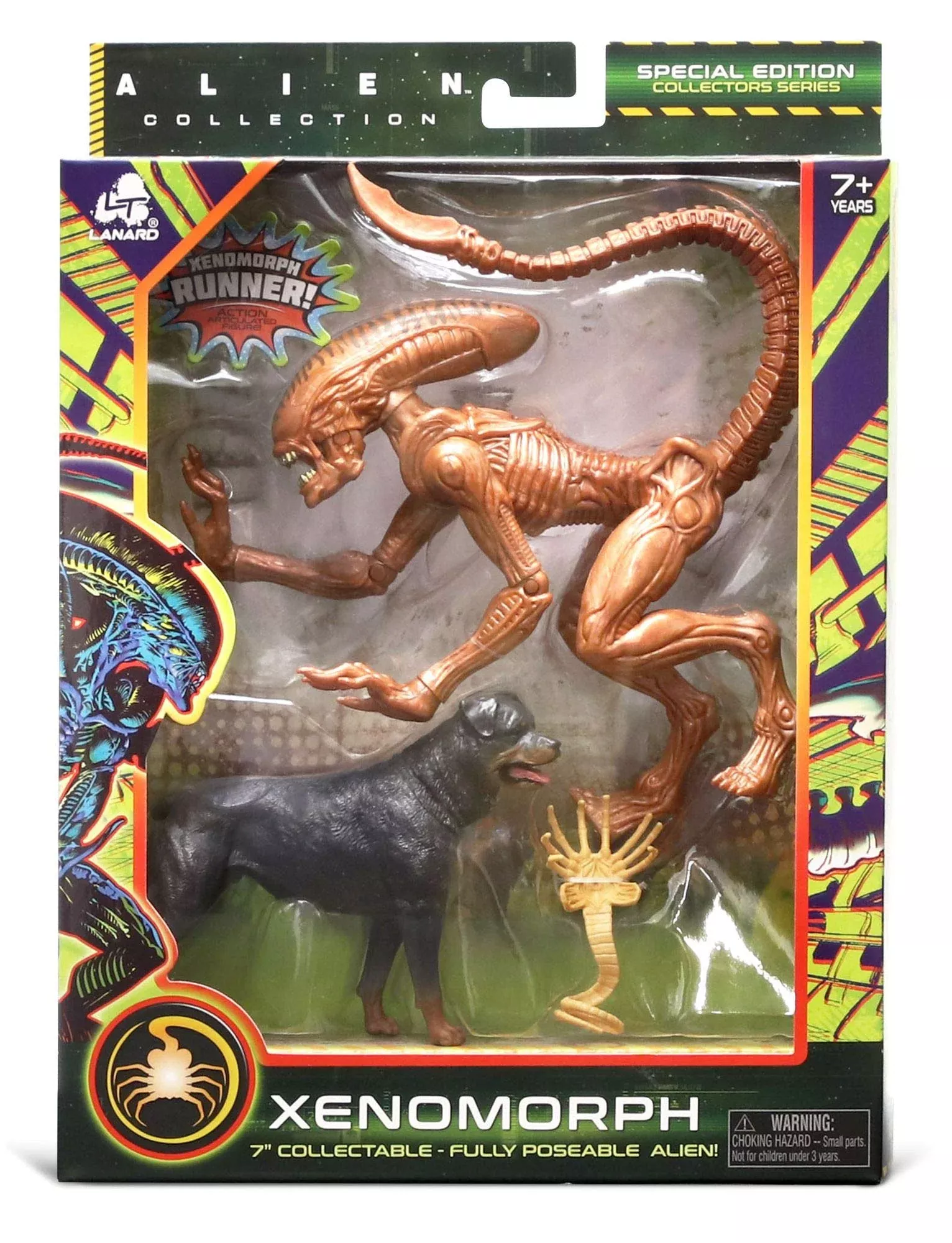 Alien Xenomorph Runner Figure - 7 Inch Fully Poseable - Multicolor
